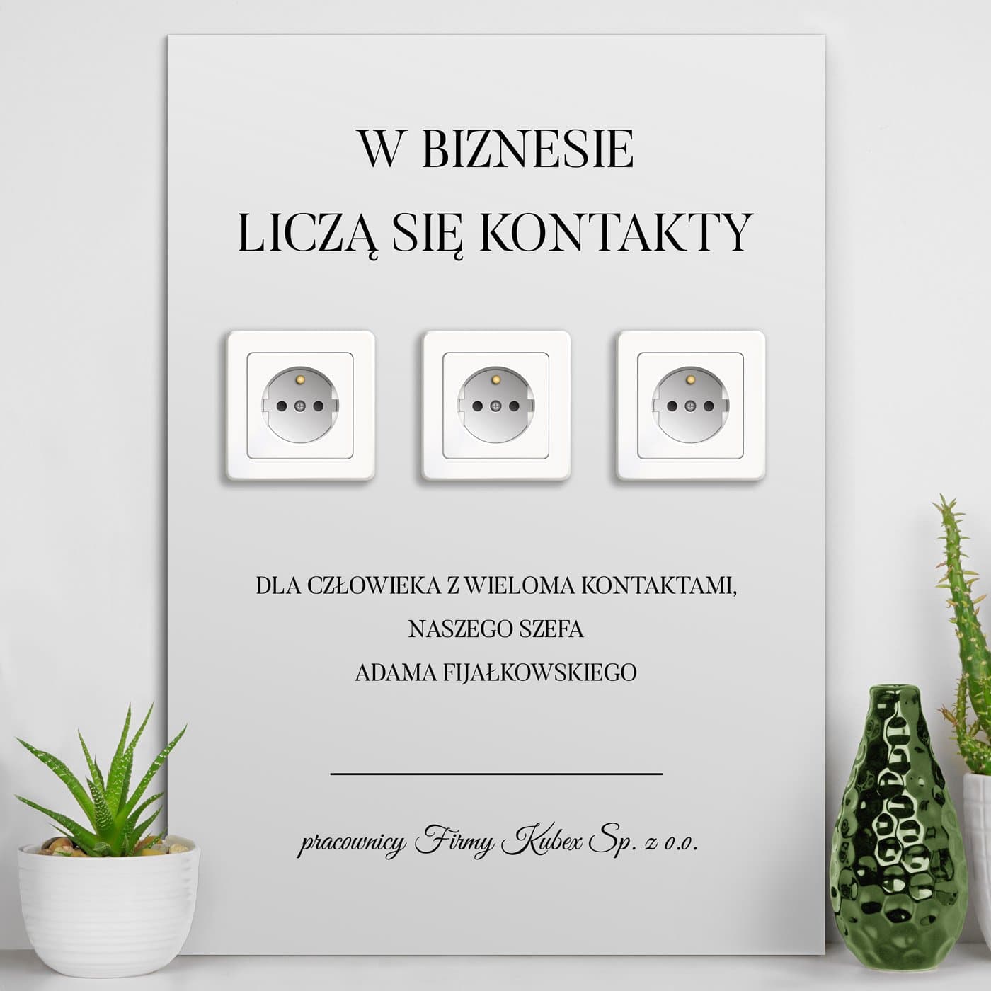Plakat metalowy personalizowany M dla szefa kolegi z okazji awansu w pracy