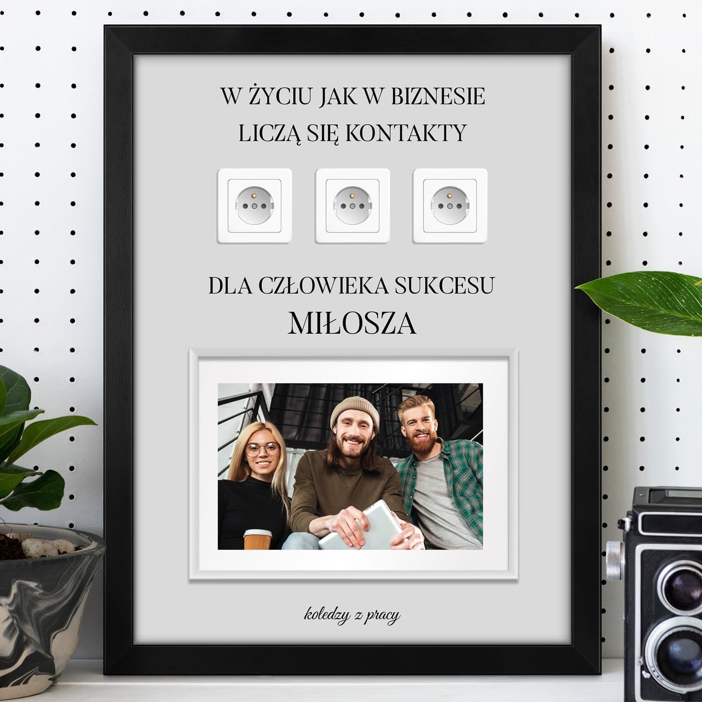 Plakat personalizowany w ramce z Twoim zdjęciem dla kolegi z okazji awansu w pracy
