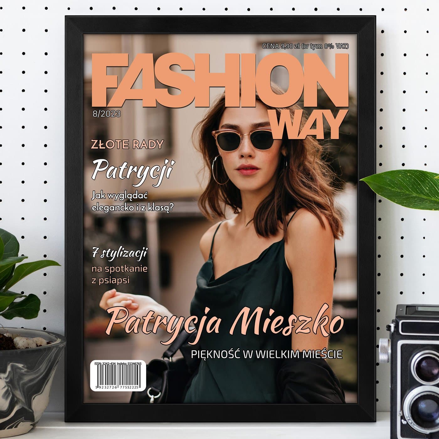 Plakat personalizowany ze zdjęciem Fashion Way w ramce z nadrukiem dla przyjaciółki