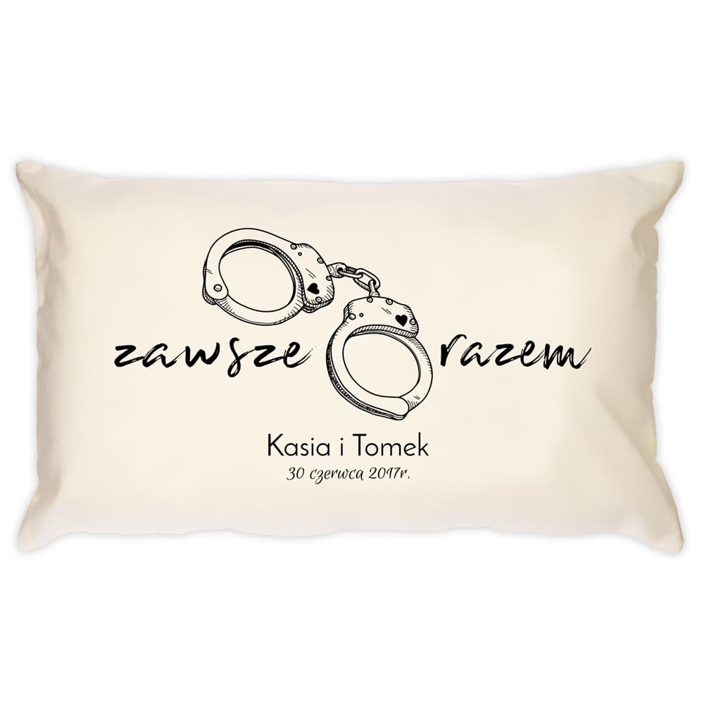 Poduszka personalizowana z nadrukiem dla pary na ślub