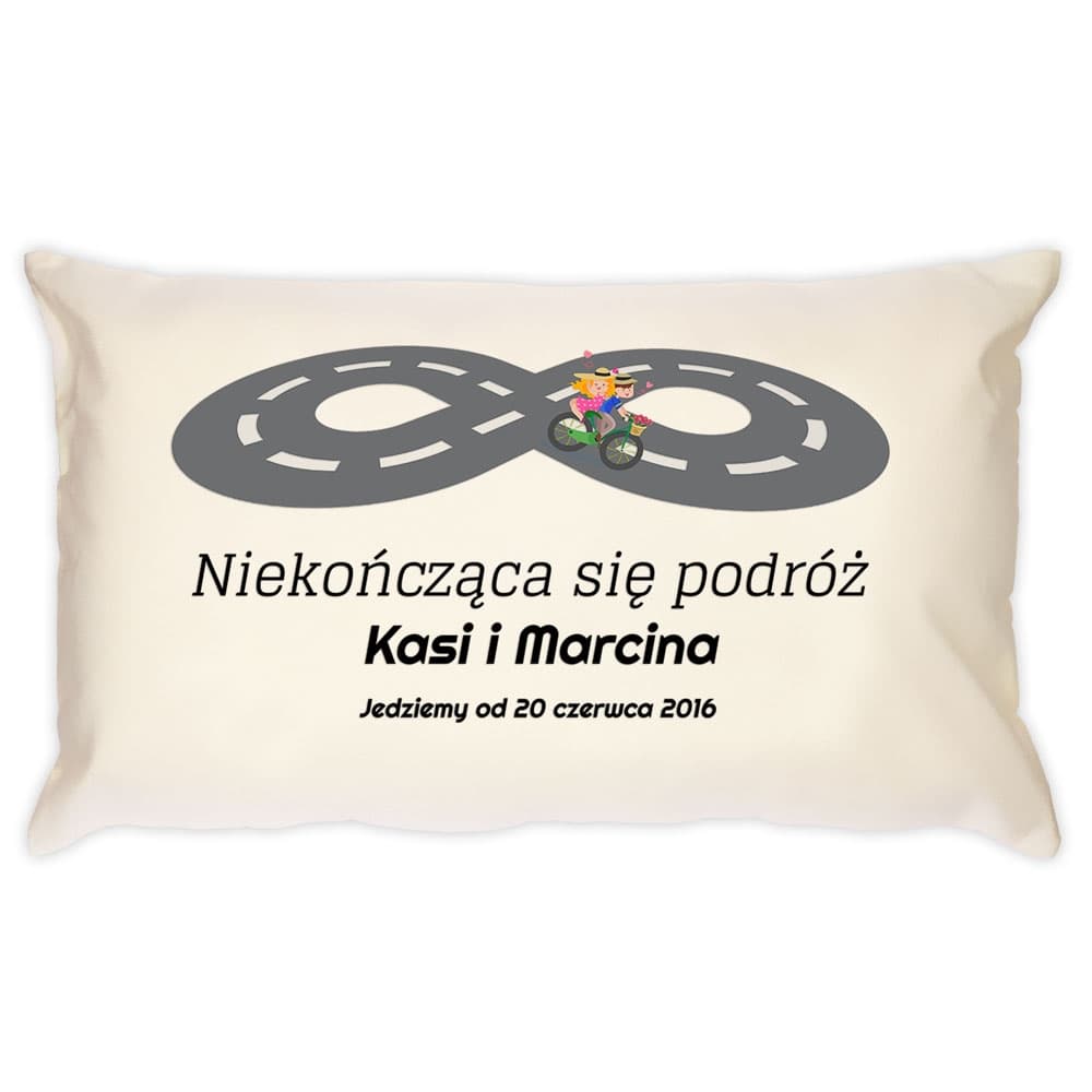 Poduszka personalizowana z nadrukiem dla par na ślub rocznicę