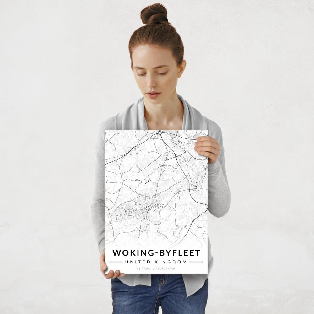 Plakat metalowy Mapa B&W Byfleet M