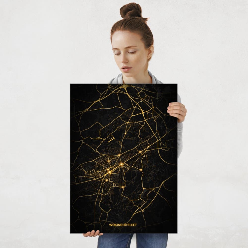 Plakat metalowy Mapa City Lights Byfleet L
