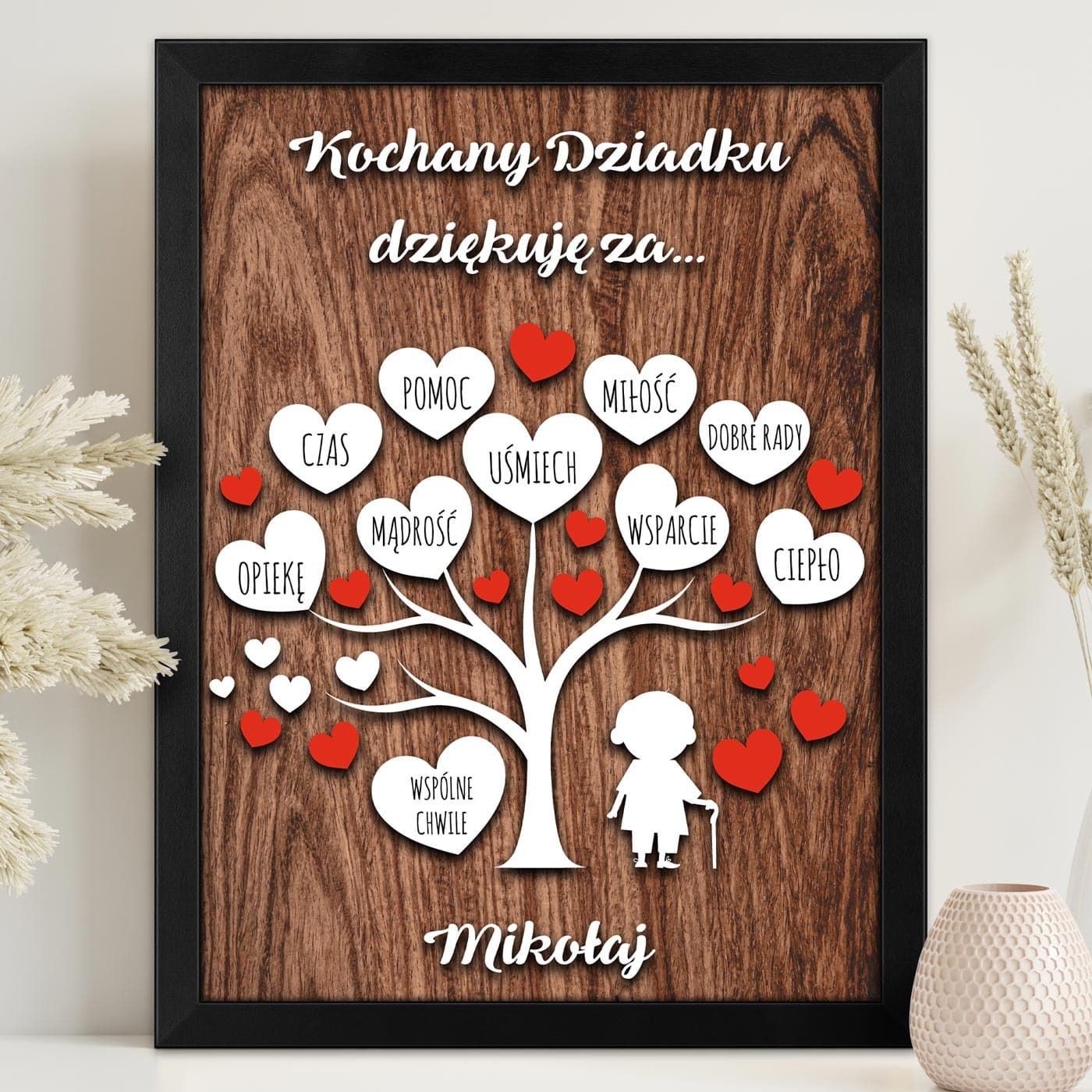 Plakat personalizowany w ramce dla Dziadka podziekowania na Dzień Dziadka