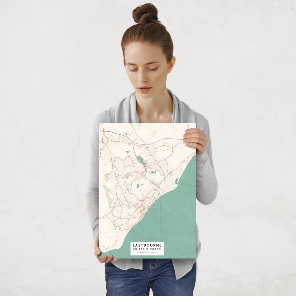 Plakat metalowy Mapa Vintage Eastbourne M