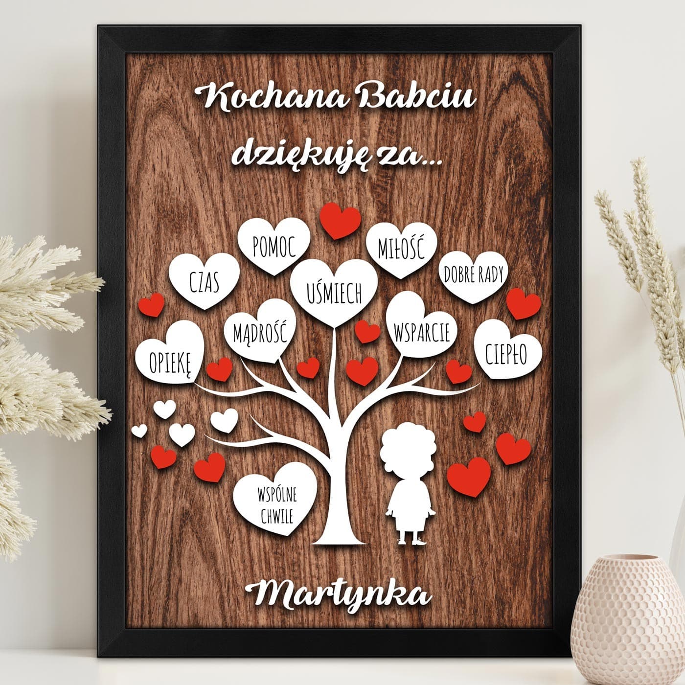 Plakat personalizowany w ramce dla Babci podziekowania na Dzień Babci